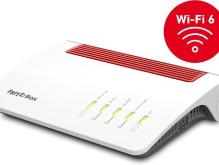 FRITZ!Box 5590 Fiber | Router für einen Glasfaseranschluss (Wi-Fi 6, bis 2.400 MBit/s (5 GHz) und 1.200 MBit/s (2,4 GHz), WLAN Mesh, DECT-Basis, 2,5-Gigabit-LAN-Port, geeignet für Deutschland)