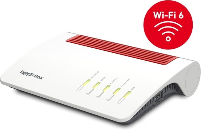 FRITZ!Box 5590 Fiber | Router für einen Glasfaseranschluss (Wi-Fi 6, bis 2.400 MBit/s (5 GHz) und 1.200 MBit/s (2,4 GHz), WLAN Mesh, DECT-Basis, 2,5-Gigabit-LAN-Port, geeignet für Deutschland)