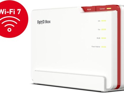 FRITZ!Box 5690 Pro (Wi-Fi 7 Premium DSL- und Glasfaser-Router mit Triband (2,4 GHz, 5 GHz, 6 GHz) bis zu 18,5 GBit/s, für Glasfaser & DSL-Anschlüsse, WLAN Mesh, DECT-Basis, deutschsprachige Version)