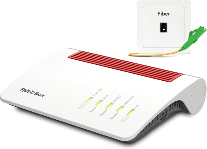 FRITZ!Box 5590 Fiber | Router für einen Glasfaseranschluss (Wi-Fi 6, bis 2.400 MBit/s (5 GHz) und 1.200 MBit/s (2,4 GHz), WLAN Mesh, DECT-Basis, 2,5-Gigabit-LAN-Port, geeignet für Deutschland)