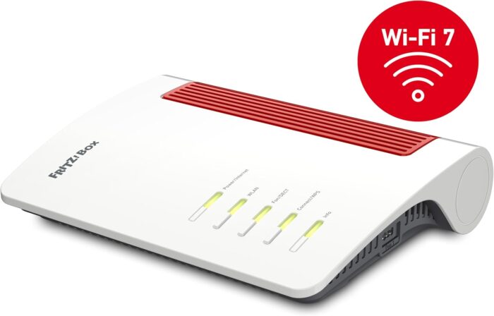 Fritz!Box 4690 (Wi-Fi 7 Mesh Router, für den Kabel-, DSL- oder Glasfaseranschluss, bis zu 6.960 MBit/s, 1x 10-Gigabit-WAN, 1x 10-Gigabit-LAN, 3X 2,5-Gigabit-LAN, WLAN Mesh, deutschsprachige Version)