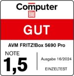 FRITZ!Box 5690 Pro (Wi-Fi 7 Premium DSL- und Glasfaser-Router mit Triband (2,4 GHz, 5 GHz, 6 GHz) bis zu 18,5 GBit/s, für Glasfaser & DSL-Anschlüsse, WLAN Mesh, DECT-Basis, deutschsprachige Version)
