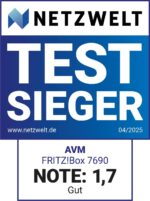 FRITZ!Box 7690 (Wi-Fi 7 DSL-Router mit 5.760 MBit/s (5GHz) & 1.376 MBit/s (2,4 GHz), bis zu 300 MBit/s mit VDSL-Supervectoring und ADSL2+, WLAN Mesh, DECT-Basis, deutschsprachige Version)