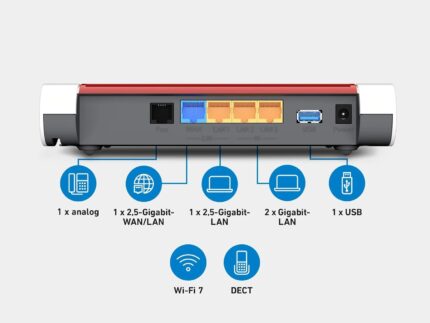 FRITZ!Box 4630 | Modem-Router | Einsatz am Glasfaser-, Kabel- oder DSL-Modem | Wi-Fi 7 mit bis zu 3.568 MBit/s | WLAN Mesh | höchster Sicherheitsstandard | schnelle Einrichtung | Made in Europe