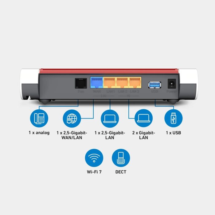FRITZ!Box 4630 | Modem-Router | Einsatz am Glasfaser-, Kabel- oder DSL-Modem | Wi-Fi 7 mit bis zu 3.568 MBit/s | WLAN Mesh | höchster Sicherheitsstandard | schnelle Einrichtung | Made in Europe
