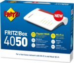 AVM Fritz!Box 4050 WLAN 6 Dual Band Router bis zu 3.000 Mbit/s, für Operator und ONT Modem 1x Wan Gb, 3X LAN Gb, 1x USB, Access Point, Mesh, DECT, Medienserver, VPN, VOIP