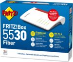 FRITZ!Box 5530 Fiber | Router für einen Glasfaseranschluss (Glasfasermodem mit 2x2 Wi-Fi 6 (WLAN AX), bis zu 3 GBit/s, 2.5-Gigabit-LAN-Port, geeignet für Deutschland)