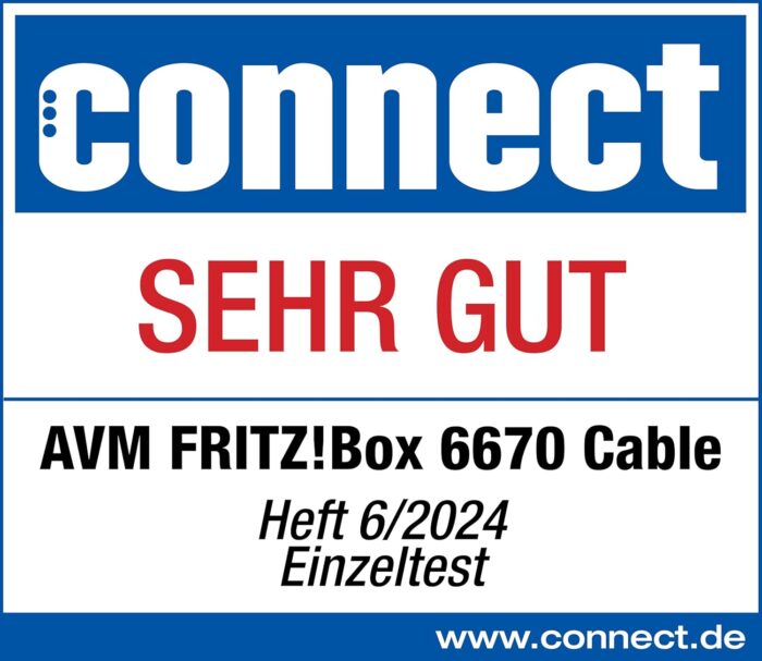 FRITZ!Box 6670 Cable | Router für einen Kabelanschluss (DOCSIS-3.1-Kabelmodem, 2x2 Wi-Fi 7 mit 2.880 MBit/s (5 GHz) und 688 MBit/s (2,4 GHz), Zigbee Integration 1 x 2,5 Gigabit-LAN-Port)