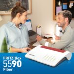 FRITZ!Box 5590 Fiber | Router für einen Glasfaseranschluss (Wi-Fi 6, bis 2.400 MBit/s (5 GHz) und 1.200 MBit/s (2,4 GHz), WLAN Mesh, DECT-Basis, 2,5-Gigabit-LAN-Port, geeignet für Deutschland)
