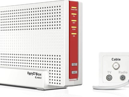 AVM FRITZ!Box 6591 Cable WLAN AC + N Router (DOCSIS-3.1-Kabelmodem, Dual-WLAN Ac+N (MU-MIMO) mit 1733 (5 GHz) + 800 Mbit/S (2,4 GHz), VoIP-Telefonanlage) (Generalüberholt)