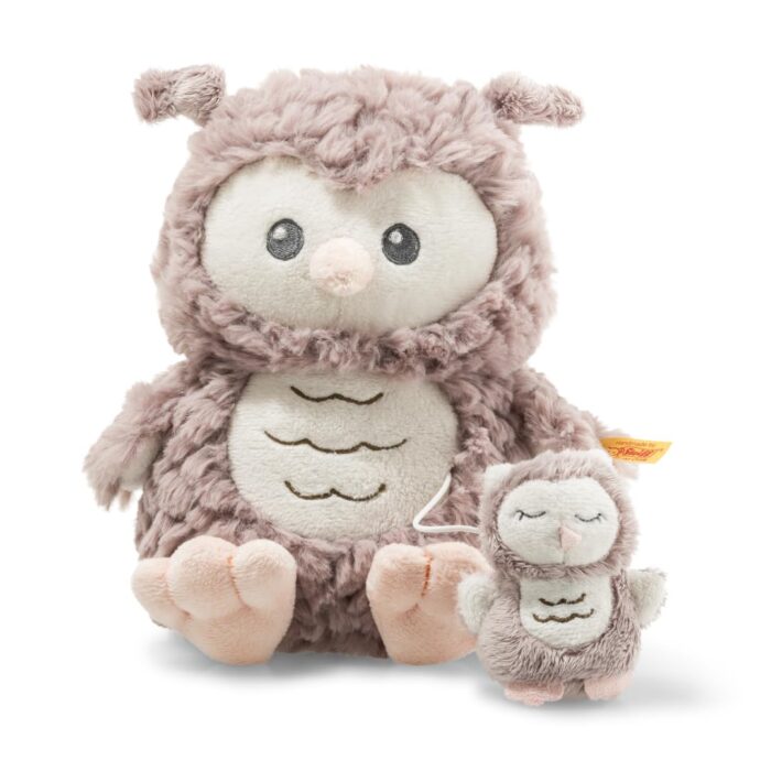 Steiff Kuscheltier Ollie Eule, Süßes Stofftier, Jungen, Mädchen & Babys ab 0 Monaten, Friends, Plüschtier 23 cm, Beige, 241833
