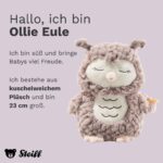 Steiff Kuscheltier Ollie Eule, Süßes Stofftier, Jungen, Mädchen & Babys ab 0 Monaten, Friends, Plüschtier 23 cm, Beige, 241833