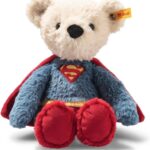 Steiff Teddybär Superman 29cm bunt, Kuscheltier Superheld, ideal für Kinder und Fans, Plüsch Bär im Superman Look, aus kuschelweichem Plüsch, waschmaschinenfest