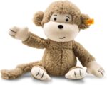 Steiff Kuscheltier Brownie Affe, Süßes Stofftier mit Kunststoffaugen, Kinder, Jungen & Mädchen, Soft Cuddly Friends, Plüschtier 30 cm, Beige, 060304, Hellbraun