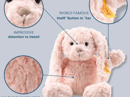 Steiff Tilda Hase - 30 cm - Plüschhase mit Schlappohren - Kuscheltier für Kinder - Soft Cuddly Friends - beweglich & waschbar - rosa (080623)