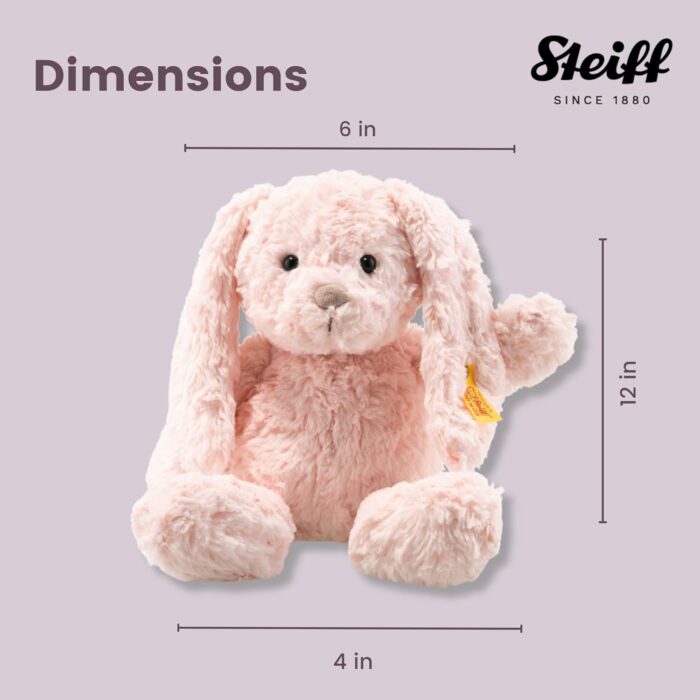 Steiff Tilda Hase - 30 cm - Plüschhase mit Schlappohren - Kuscheltier für Kinder - Soft Cuddly Friends - beweglich & waschbar - rosa (080623)
