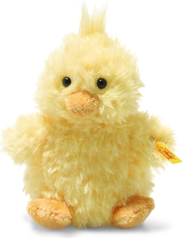 Steiff 073892 - Original Plüschtier Pipsy Küken, Soft Cuddly Friends Kuscheltier ca. 14 cm, Markenplüsch mit Knopf im Ohr, Schmusefreund für Babys von Geburt an, gelb