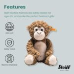 Steiff Bodo Affe 30 cm, Plüsch-Affe, Soft Cuddly Friends, Kuscheltier für Kinder, aus kuschelweichem Plüsch & weich und waschmaschinenfest, Braun