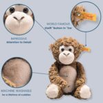 Steiff Bodo Affe 30 cm, Plüsch-Affe, Soft Cuddly Friends, Kuscheltier für Kinder, aus kuschelweichem Plüsch & weich und waschmaschinenfest, Braun