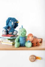Steiff Soft Cuddly Friends Dixi Triceratops Petrol 28 cm, Dinosaurier Kuscheltier aus kuschelweichem Plüsch